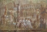 unknow artist Wall painting from Pompeii showing the story of the Trojan Horse oil painting reproduction